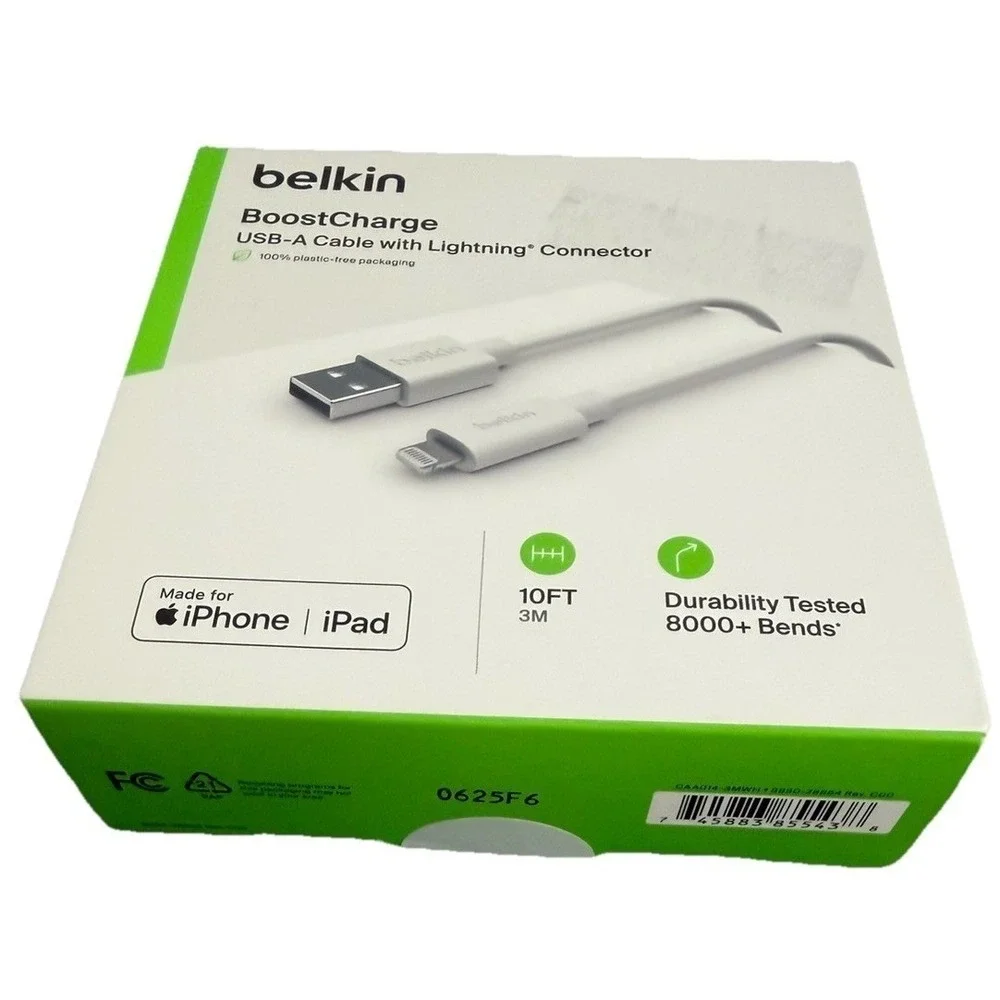 Belkin BOOST CHARGE MFi-Certified Lightning to USB-A‎ 3M/10ft Cable New